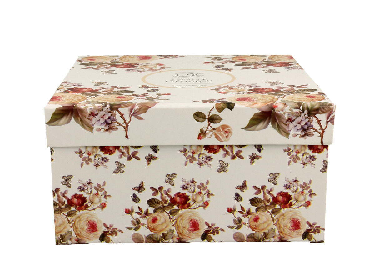 DUO FLORAL Jumbobecher 470 ml ZAHRA mit Untertasse, New Bone China Porzellan – Bild 3