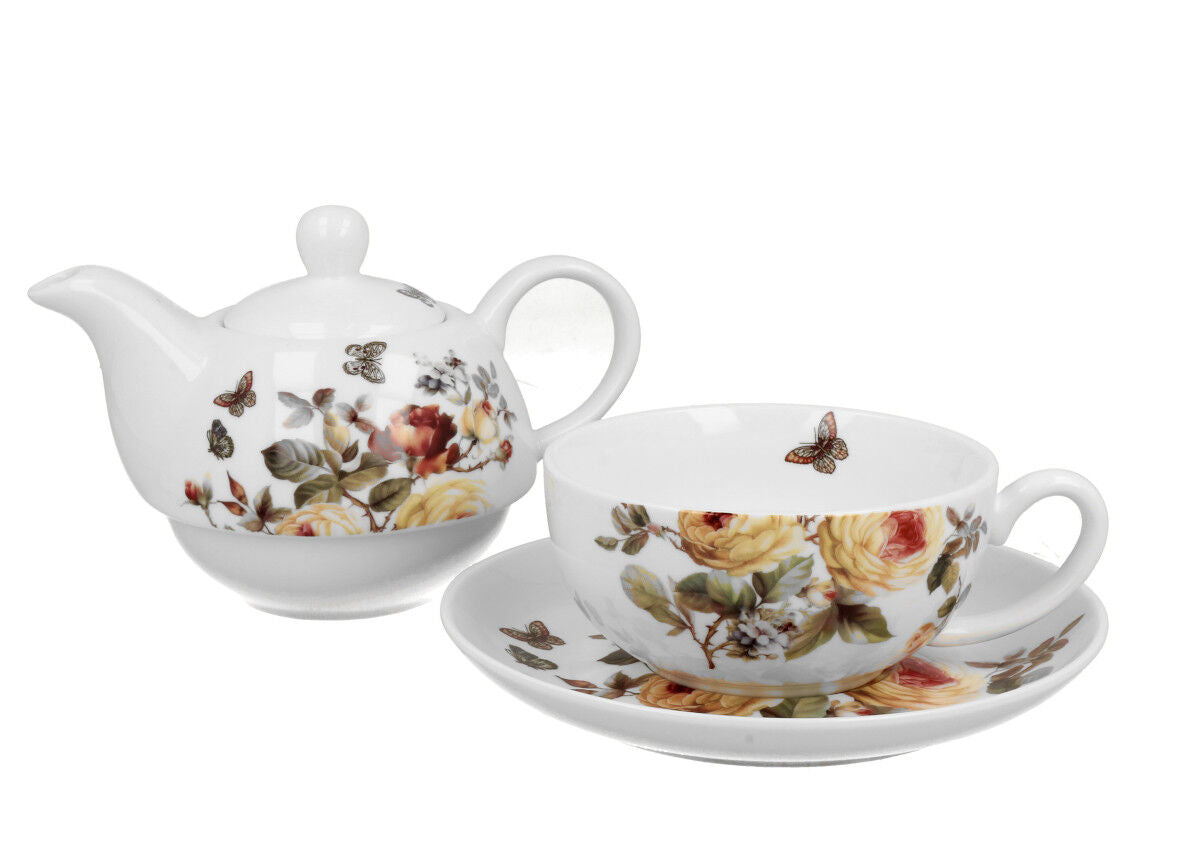 DUO FLORAL Tasse mit Teekanne ZAHRA New Bone China Porzellan – Bild 3