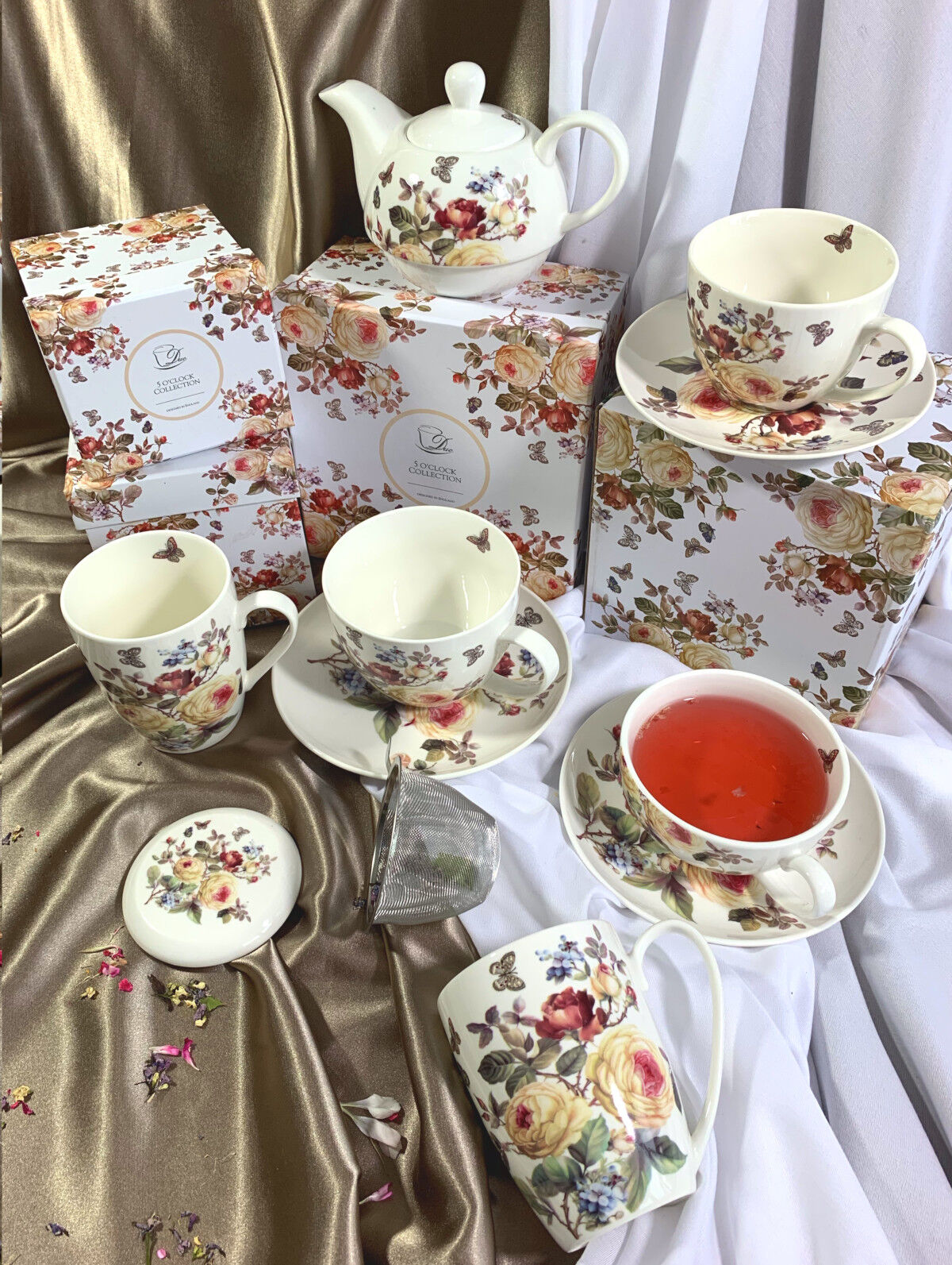 DUO FLORAL Tasse mit Teekanne ZAHRA New Bone China Porzellan – Bild 6