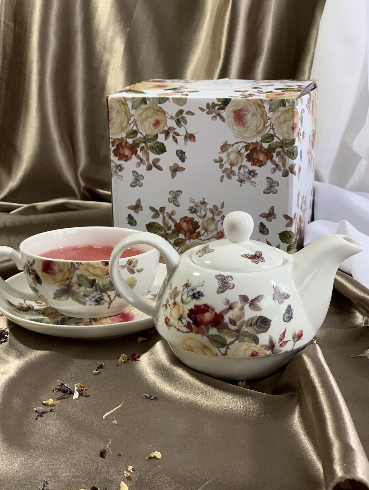DUO FLORAL Tasse mit Teekanne ZAHRA New Bone China Porzellan – Bild 7