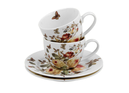 DUO FLORAL 2er-Set Espressotassen 90 ml ZAHRA mit Untertassen, New Bone China Porzellan – Bild 4