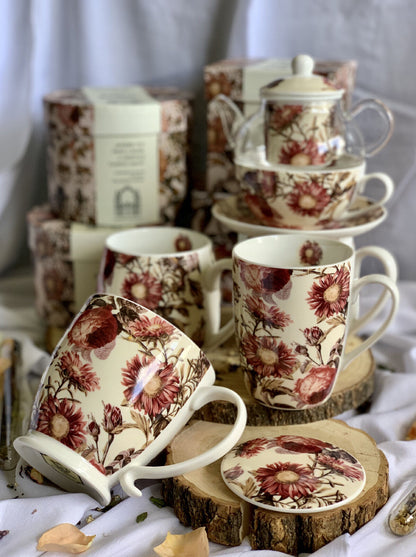 DUO FLORAL Jumbobecher 480 ml PEONY mit Fuß, New Bone China Porzellan – Bild 6
