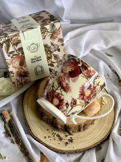 DUO FLORAL Jumbobecher 480 ml PEONY mit Fuß, New Bone China Porzellan – Bild 8