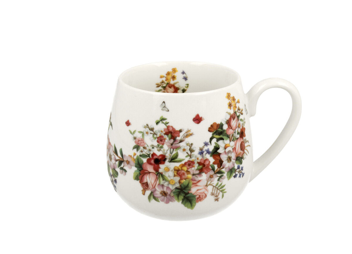 10er SET DUO FLORAL Fassbecher 430 ml VINTAGE FLOWERS WHITE New Bone China Porzellan – Bild 2