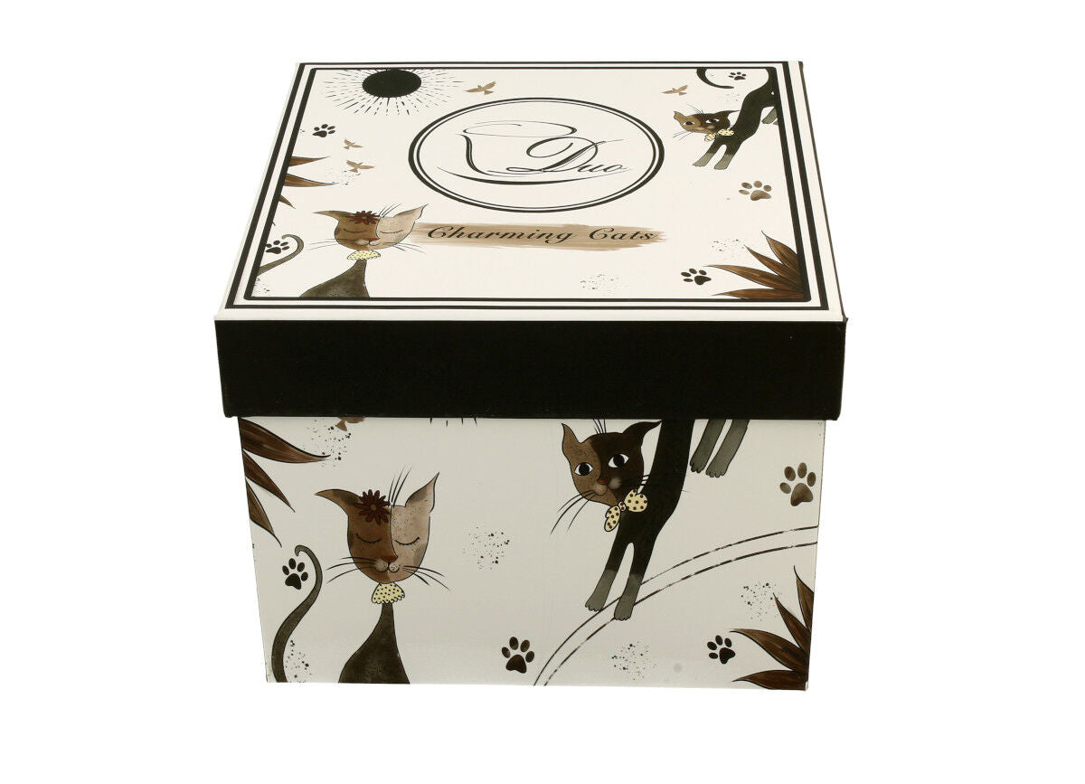 DUO ANIMALS 2er-Set Tassen 280 ml CHARMING CATS mit Untertassen, New Bone China Porzellan – Bild 5