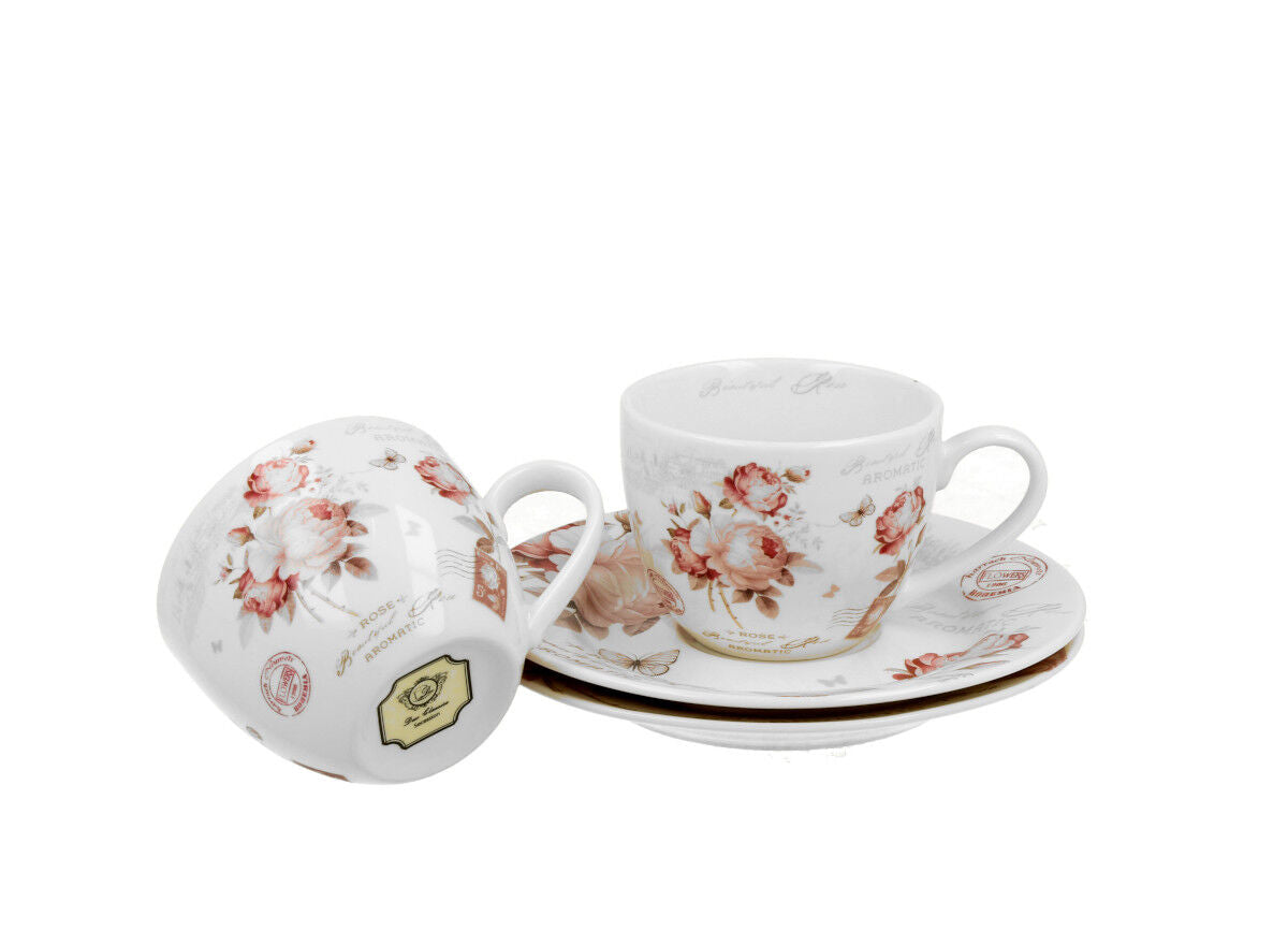 DUO FLORAL 2er-Set Espressotassen 90 ml SECESSION mit Untertassen, New Bone China Porzellan – Bild 3