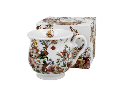 10er SET DUO FLORAL Becher 400 ml VINTAGE FLOWERS WHITE New Bone China Porzellan – Bild 2