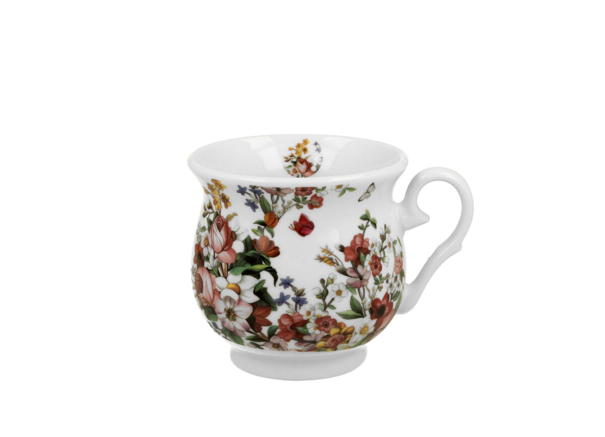 DUO FLORAL Becher 400 ml VINTAGE FLOWERS WHITE New Bone China Porzellan – Bild 2