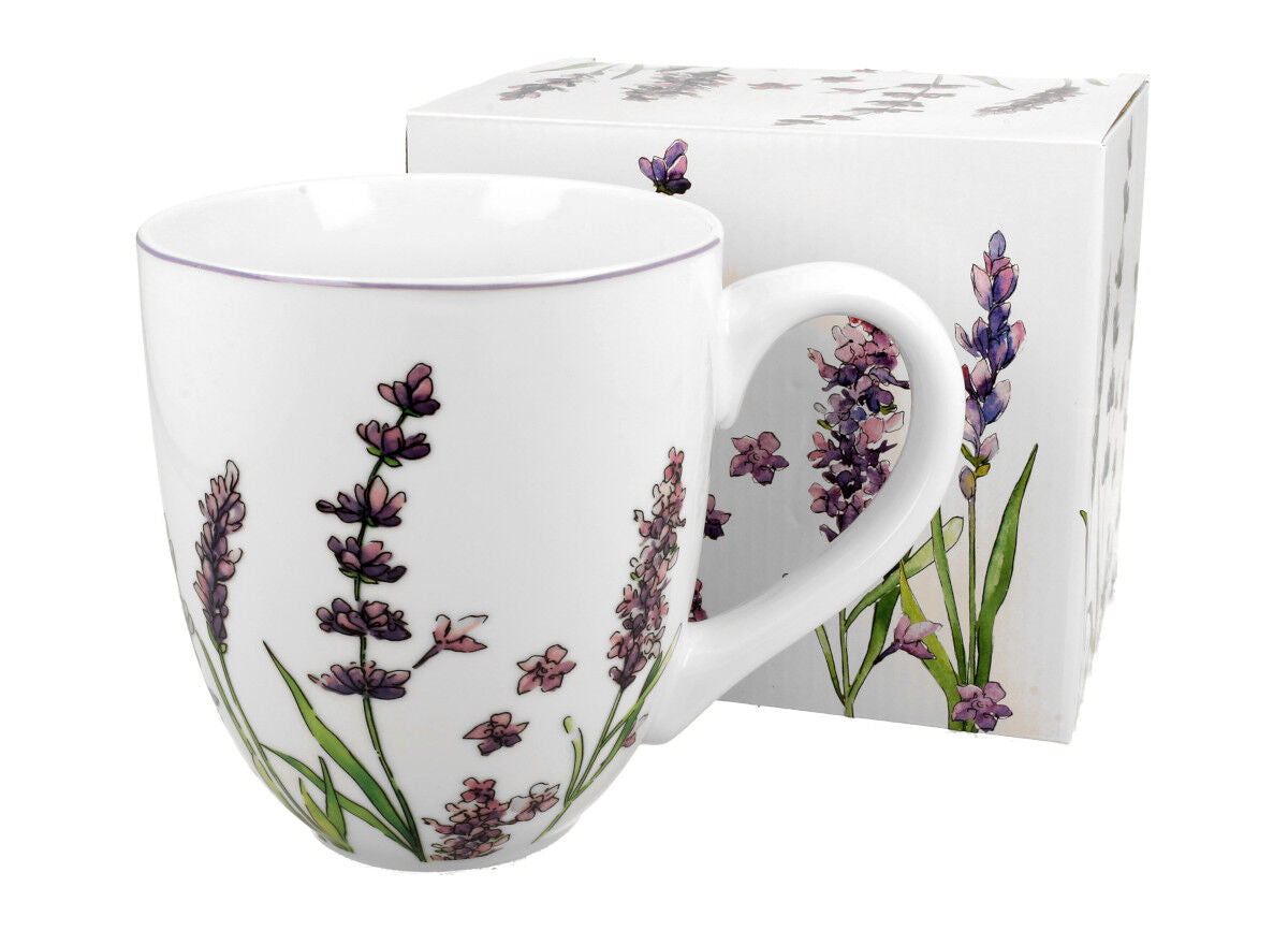 DUO FLORAL XXL Becher 1000 ml CLASSIC LAVENDER New Bone China Porzellan