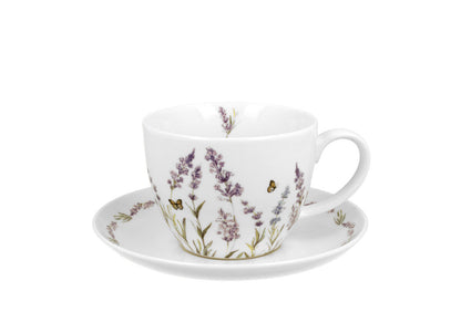 DUO FLORAL Jumbobecher 470 ml PROVANCE mit Untertasse, New Bone China Porzellan – Bild 2
