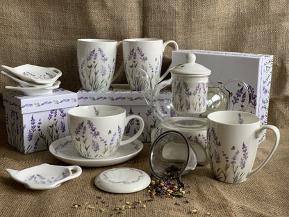 DUO FLORAL Jumbobecher 470 ml PROVANCE mit Untertasse, New Bone China Porzellan – Bild 5