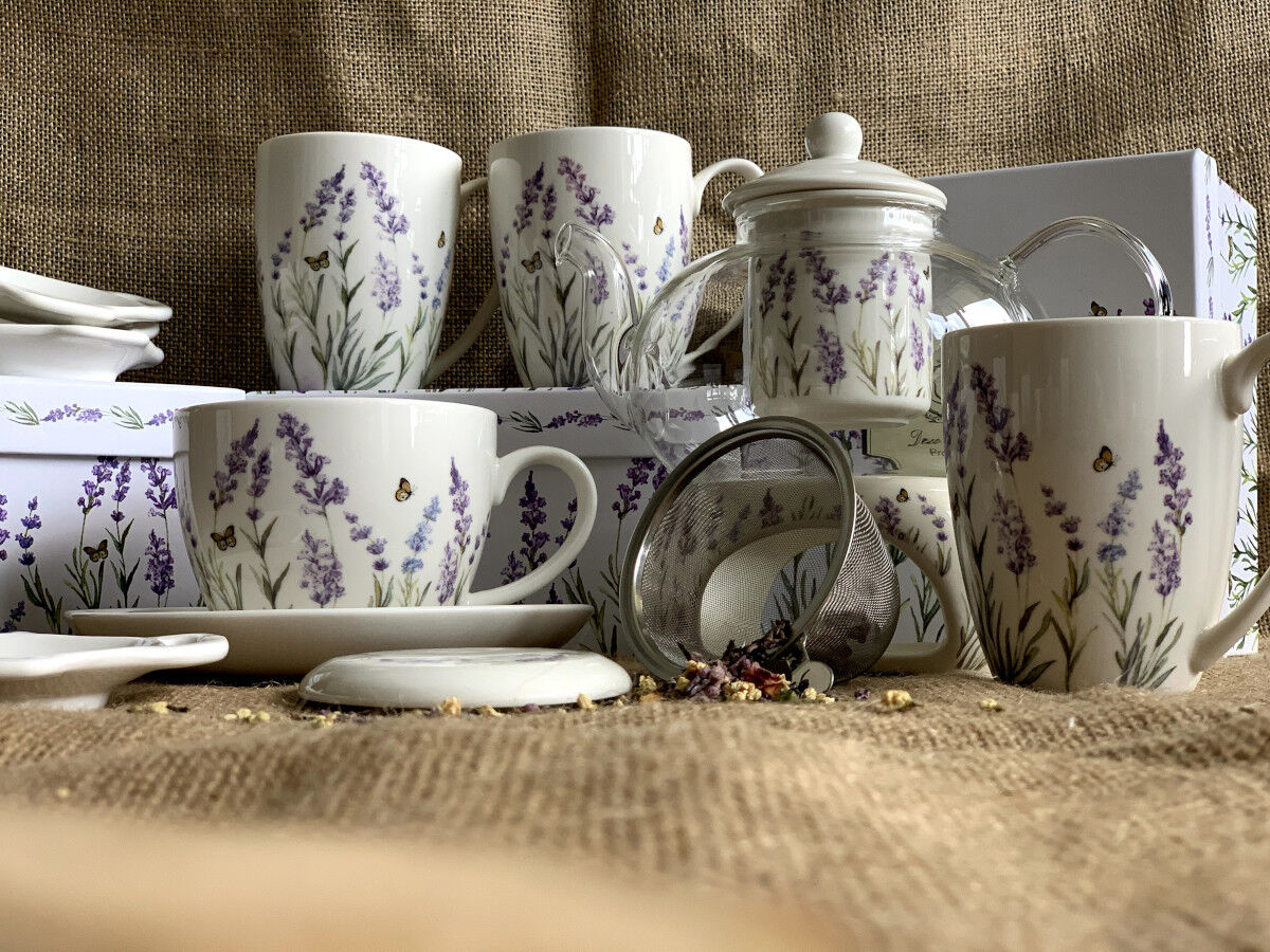 DUO FLORAL Jumbobecher 470 ml PROVANCE mit Untertasse, New Bone China Porzellan – Bild 6