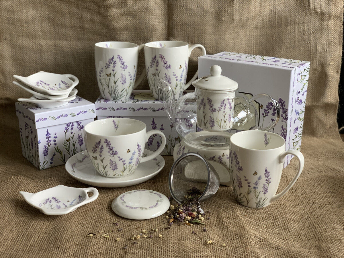 DUO FLORAL Jumbobecher 470 ml PROVANCE mit Untertasse, New Bone China Porzellan – Bild 7