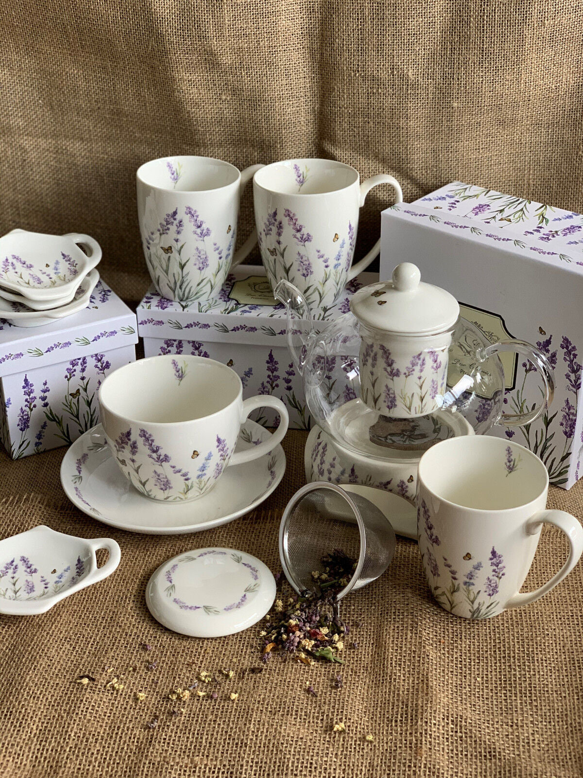DUO FLORAL Jumbobecher 470 ml PROVANCE mit Untertasse, New Bone China Porzellan – Bild 8