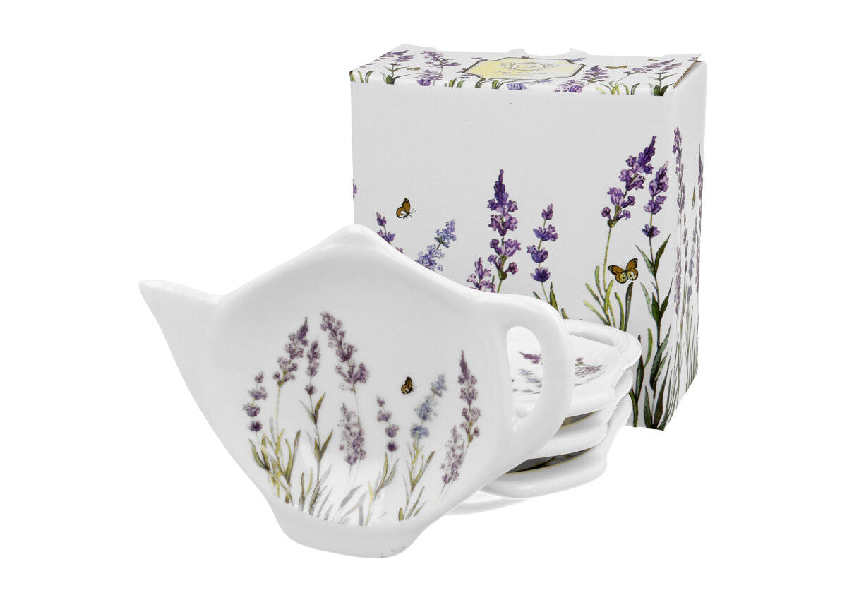 DUO FLORAL 4er-Set Teebeutelhalter PROVANCE New Bone China Porzellan