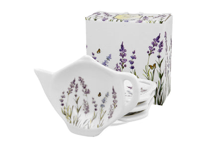 DUO FLORAL 4er-Set Teebeutelhalter PROVANCE New Bone China Porzellan
