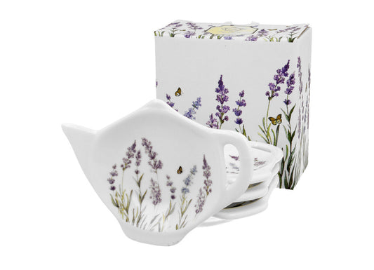 DUO FLORAL 4er-Set Teebeutelhalter PROVANCE New Bone China Porzellan