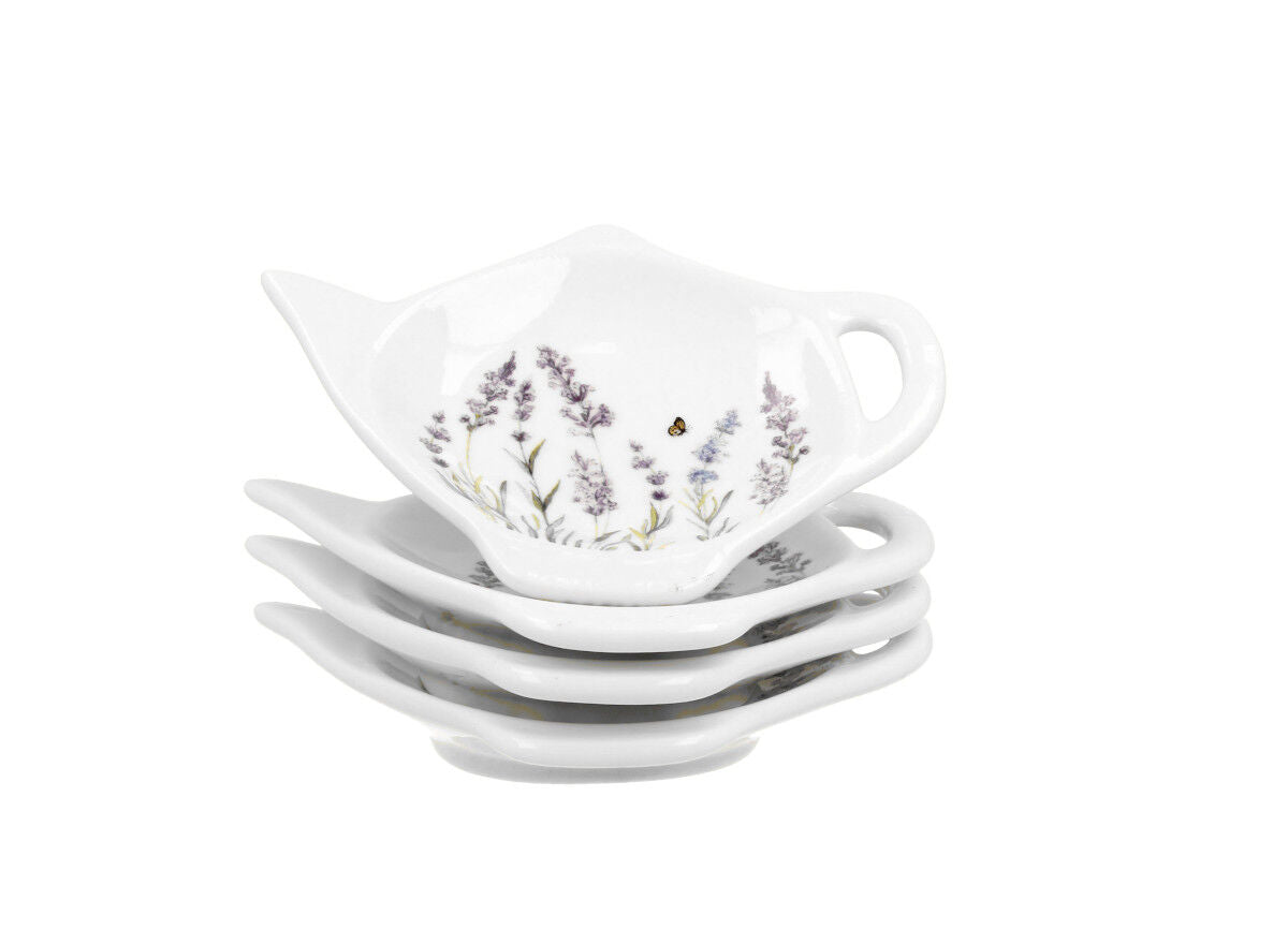 DUO FLORAL 4er-Set Teebeutelhalter PROVANCE New Bone China Porzellan – Bild 2