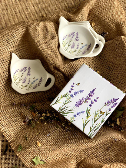 DUO FLORAL 4er-Set Teebeutelhalter PROVANCE New Bone China Porzellan – Bild 9