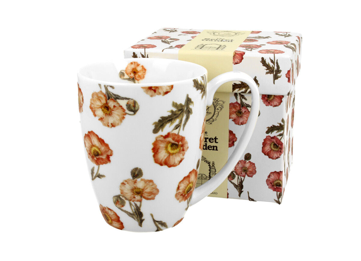 DUO FLORAL Klassischer Becher 380 ml WILD POPPIES New Bone China Porzellan