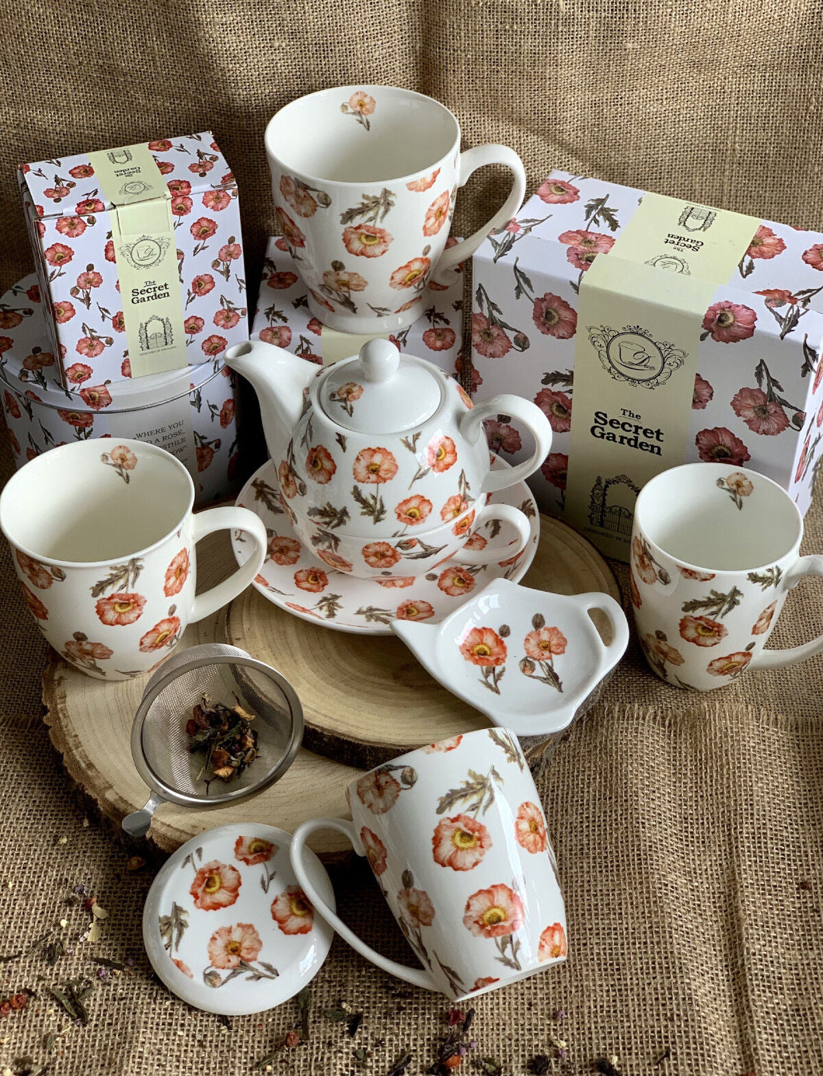 DUO FLORAL Klassischer Becher 380 ml WILD POPPIES New Bone China Porzellan – Bild 5