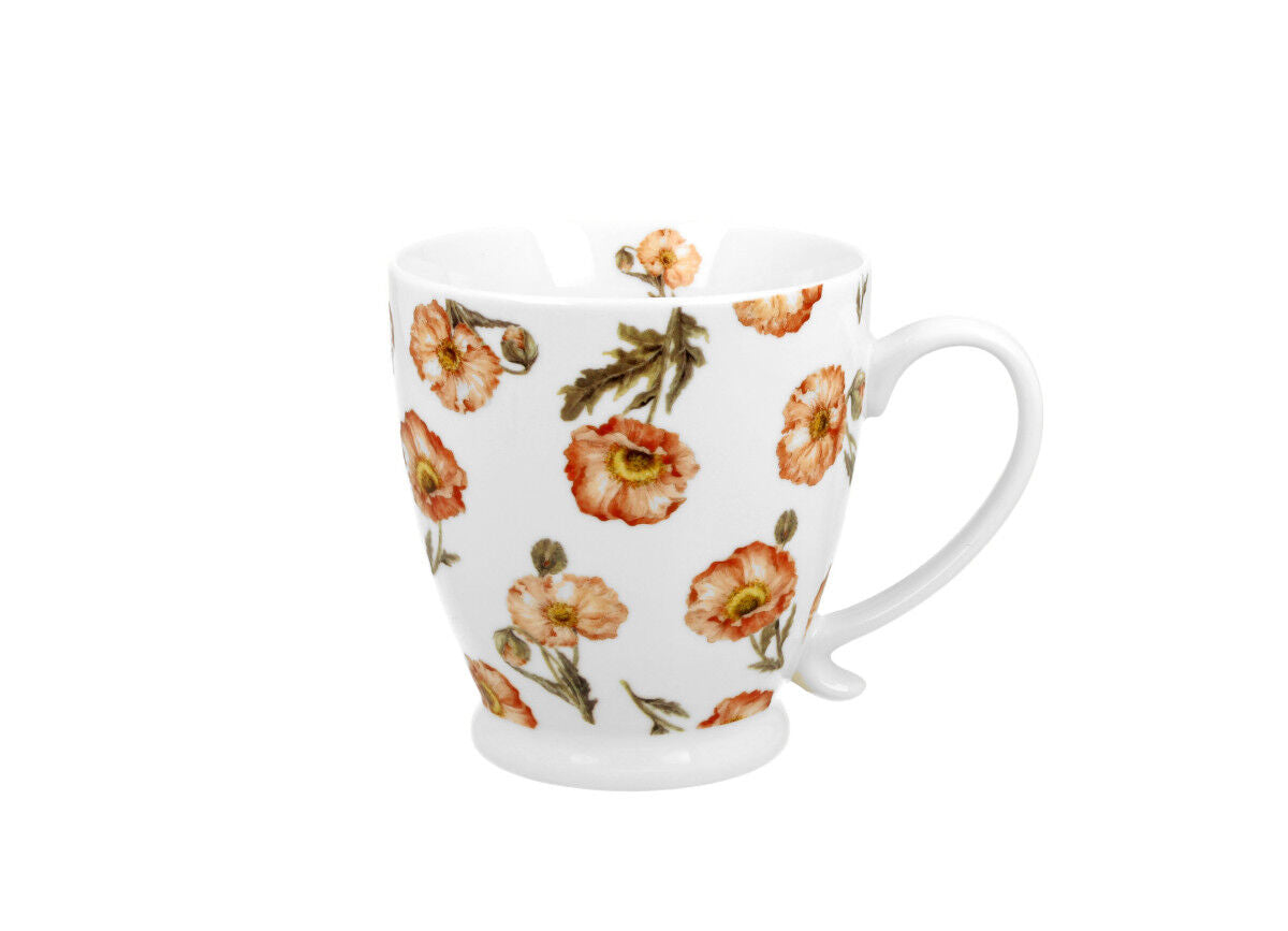DUO FLORAL Jumbobecher 480 ml WILD POPPIES mit Fuß, New Bone China Porzellan – Bild 2