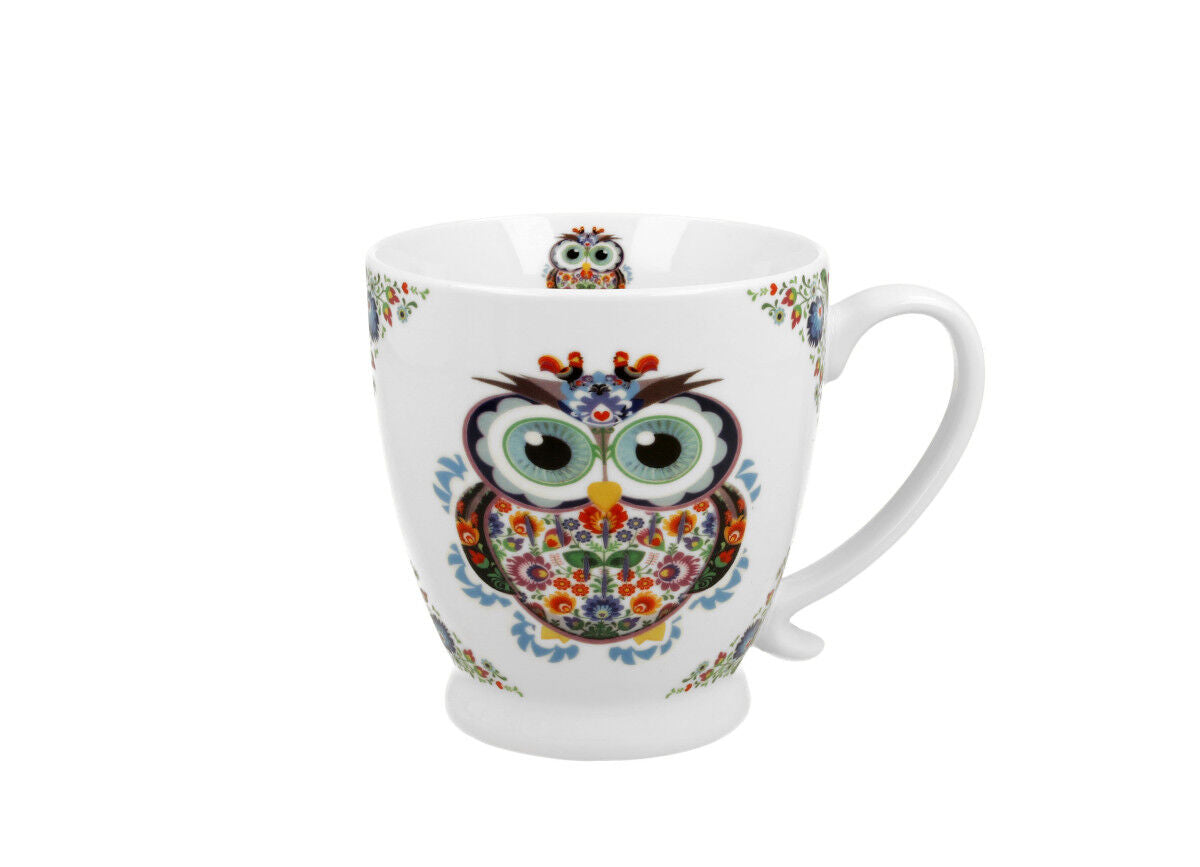 DUO ETNO Jumbobecher 480 ml OWL mit Fuß, New Bone China Porzellan – Bild 2