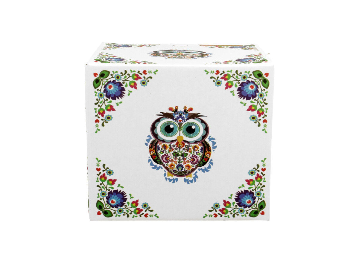 10er SET DUO ETNO Jumbobecher 480 ml OWL mit Fuß, New Bone China Porzellan – Bild 4