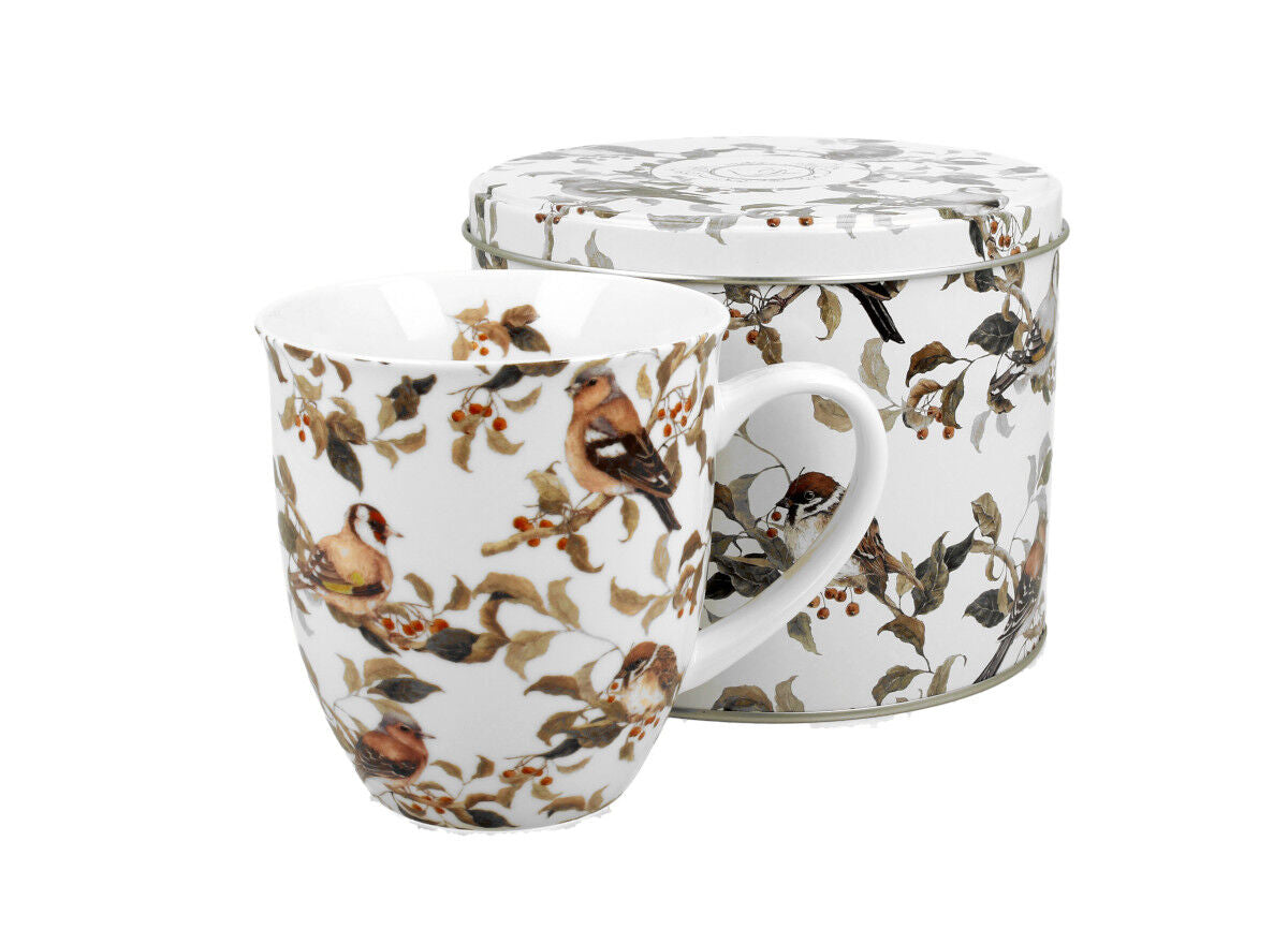 10er SET DUO ANIMALS Becher 400 ml BIRDIES in Metalldose, New Bone China Porzellan – Bild 3