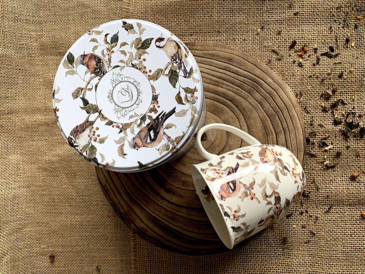 10er SET DUO ANIMALS Becher 400 ml BIRDIES in Metalldose, New Bone China Porzellan – Bild 13