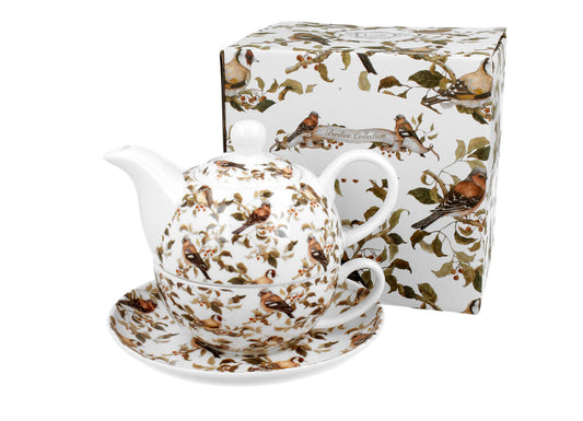 DUO ANIMALS Tasse mit Teekanne BIRDIES New Bone China Porzellan