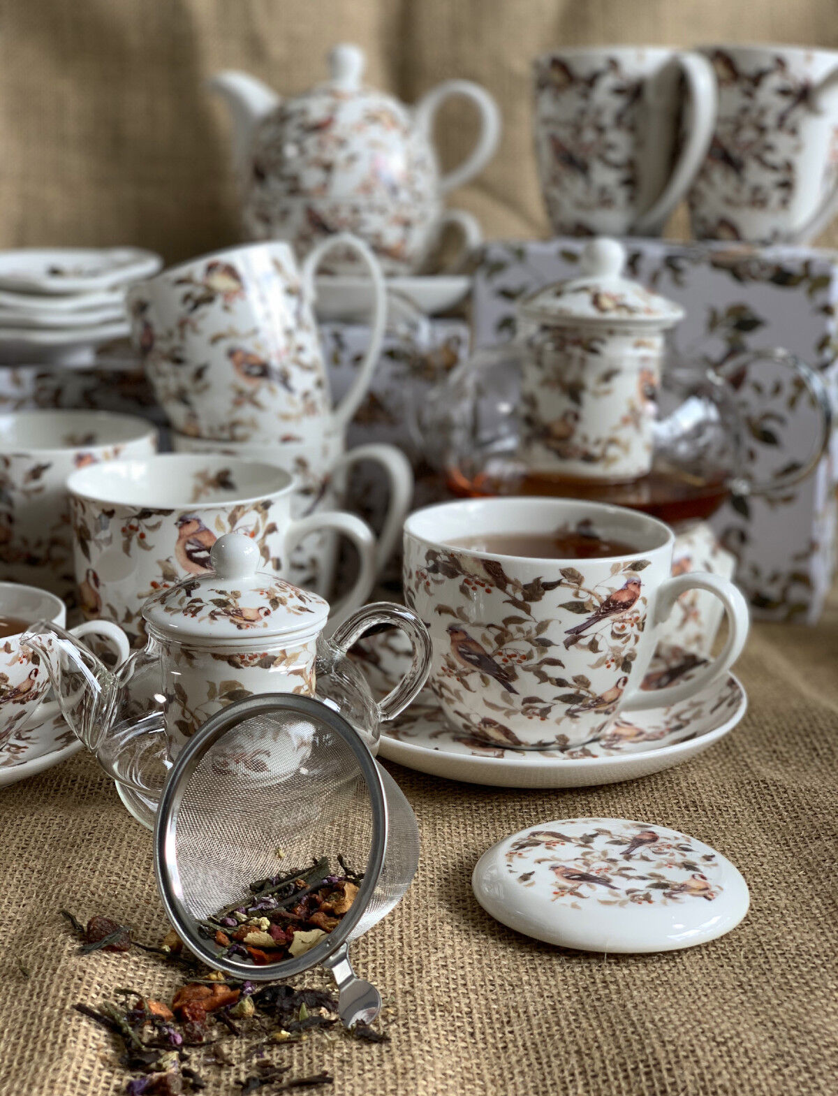DUO ANIMALS Tasse mit Teekanne BIRDIES New Bone China Porzellan – Bild 7