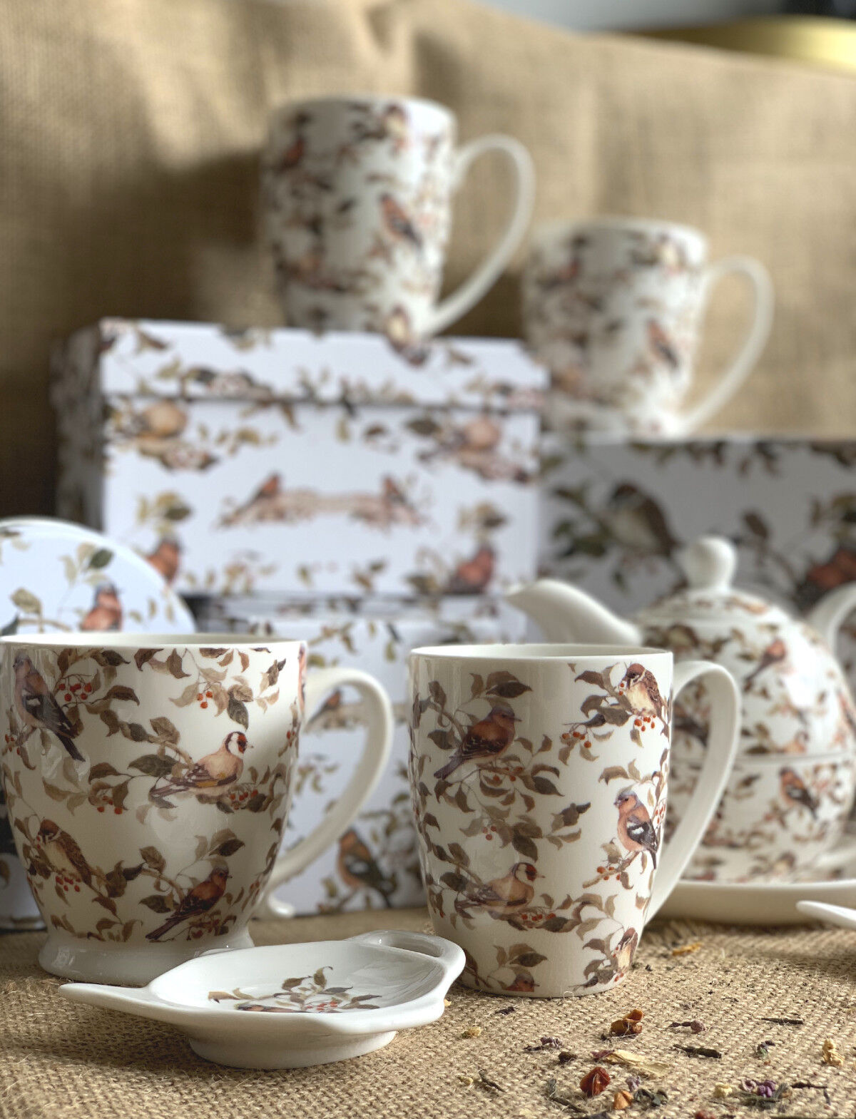 DUO ANIMALS Tasse mit Teekanne BIRDIES New Bone China Porzellan – Bild 11