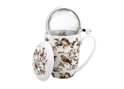 DUO ANIMALS Becher 380 ml BIRDIES mit Teesieb, New Bone China Porzellan – Bild 2