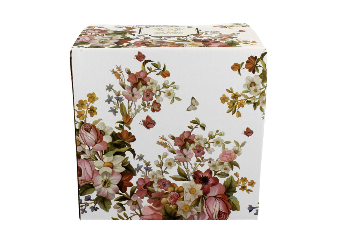 DUO FLORAL Tasse mit Teekanne VINTAGE FLOWERS WHITE New Bone China Porzellan – Bild 4