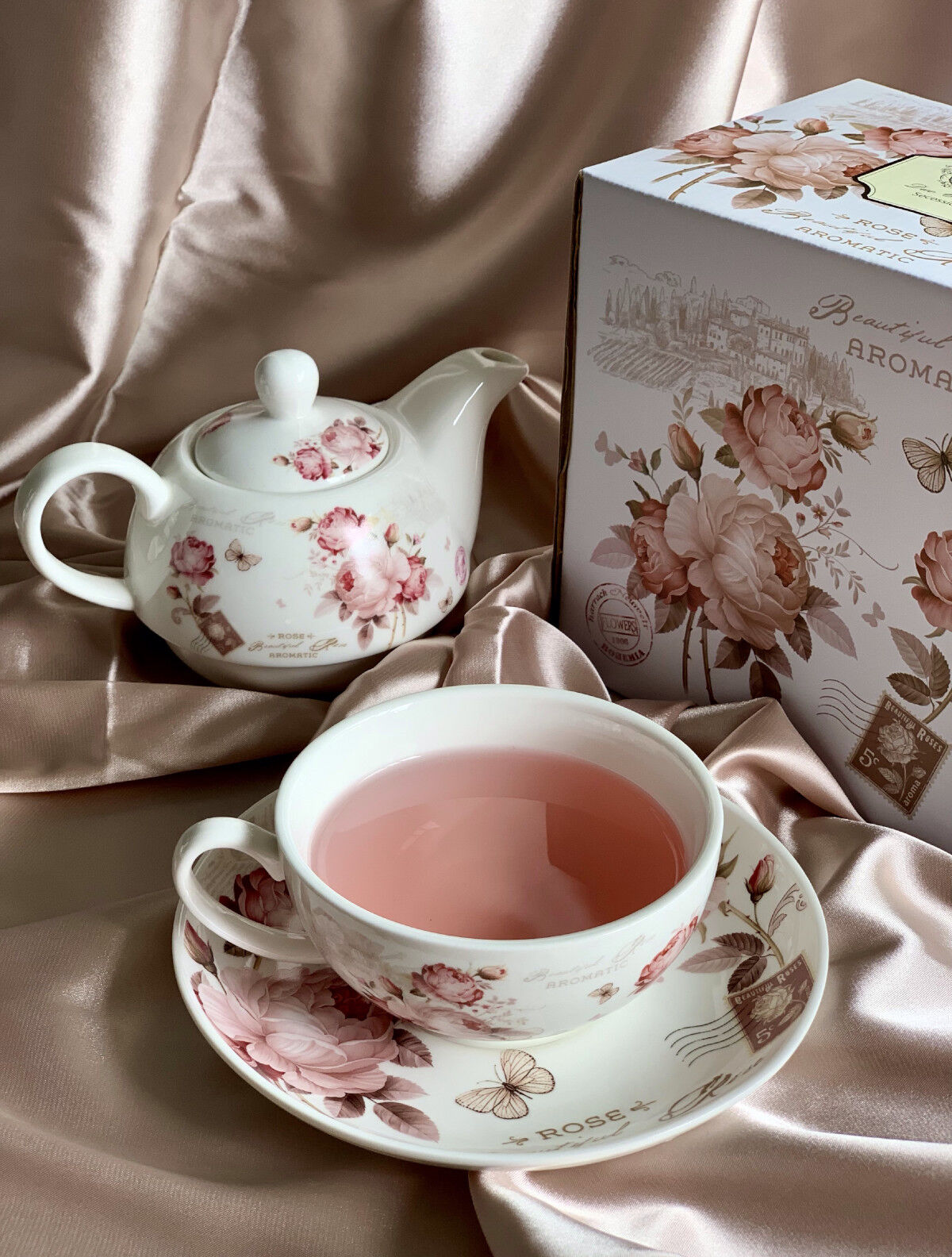 DUO FLORAL Tasse mit Teekanne SECESSION New Bone China Porzellan – Bild 7