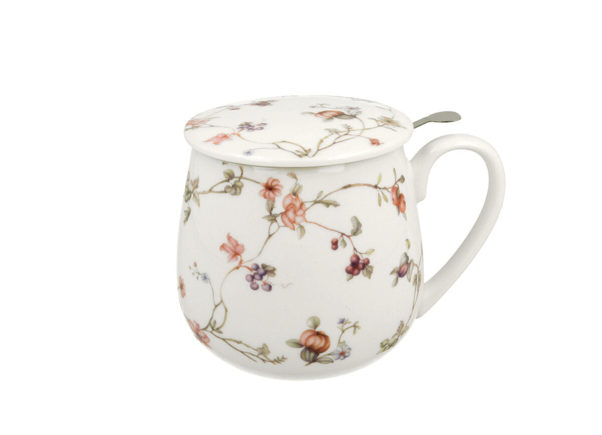 DUO FLORAL Fassbecher 430 ml SAFA mit Teesieb, New Bone China Porzellan – Bild 2