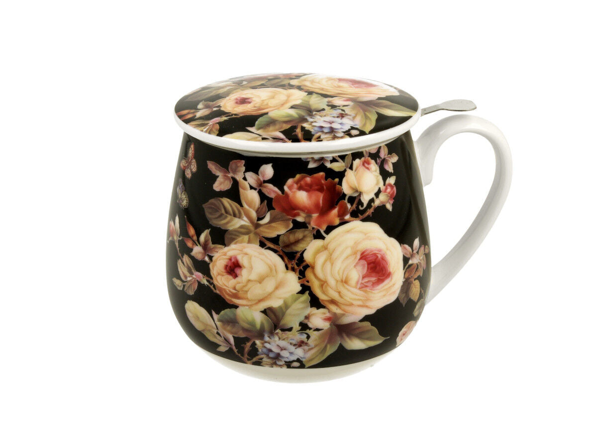 DUO FLORAL Fassbecher 430 ml WARDA mit Teesieb, New Bone China Porzellan – Bild 4