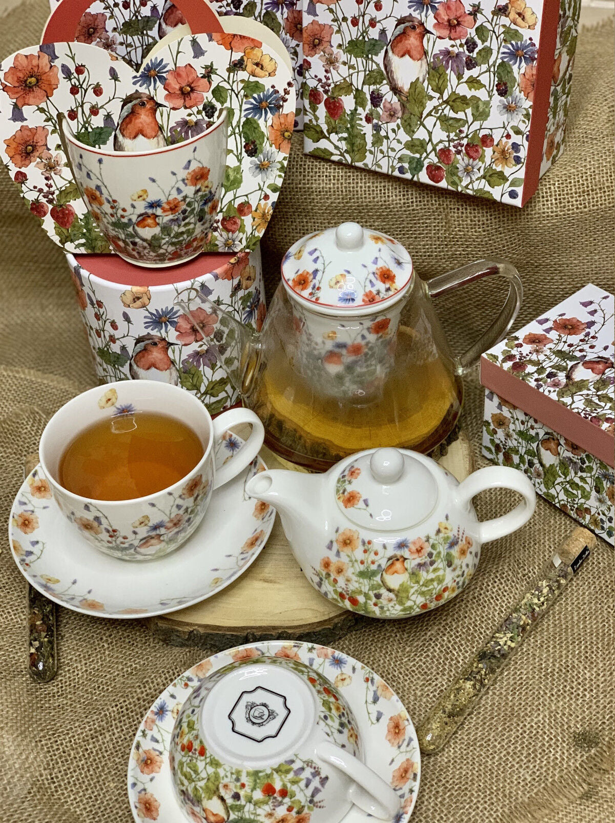 DUO FLORAL Fassbecher 430 ml WILD BIRD New Bone China Porzellan – Bild 6