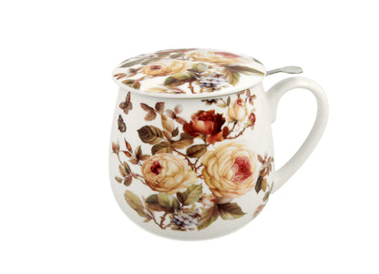 DUO FLORAL Fassbecher 430 ml ZAHRA mit Teesieb, New Bone China Porzellan – Bild 4