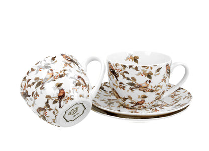 DUO ANIMALS 2er-Set Tassen 280 ml BIRDIES mit Untertassen, New Bone China Porzellan – Bild 3