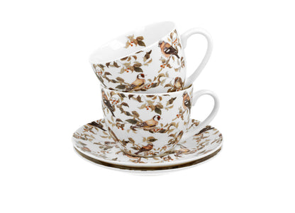 DUO ANIMALS 2er-Set Tassen 280 ml BIRDIES mit Untertassen, New Bone China Porzellan – Bild 4
