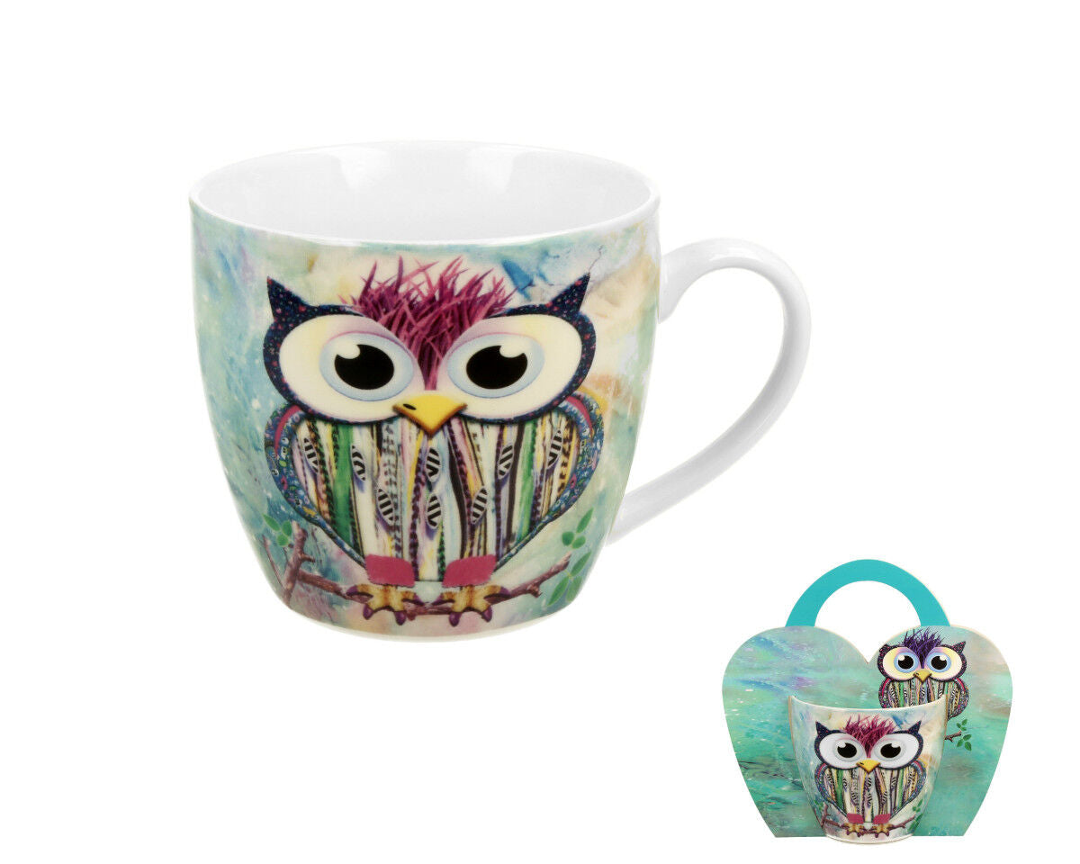 DUO ANIMALS Becher 460 ml FUNKY OWL in Tragetasche, New Bone China Porzellan – Bild 3