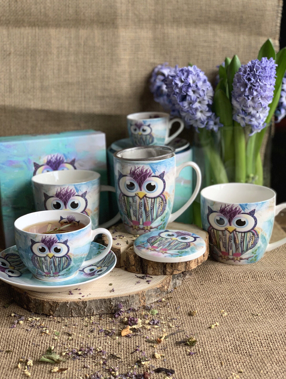 DUO ANIMALS Becher 460 ml FUNKY OWL in Tragetasche, New Bone China Porzellan – Bild 5