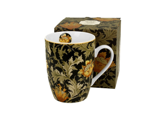 DUO ART GALLERY klassischer Becher 360 ml CHRYSANTHEMUM New Bone China Porzellan