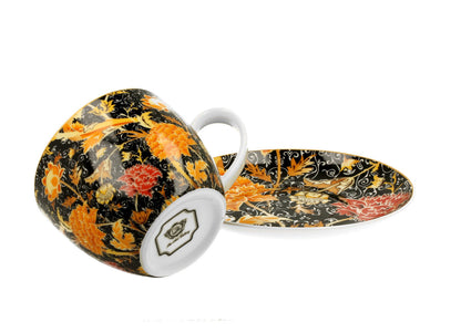 DUO ART GALLERY Jumbobecher 470 ml CRAY FLORAL mit Untertasse, New Bone China Porzellan – Bild 3
