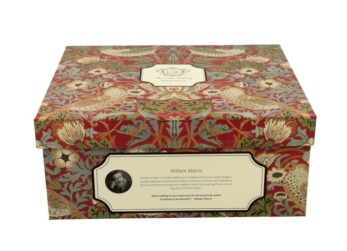DUO ART GALLERY 2er-Set Tassen 280 ml STRAWBERRY THIEF RED mit Untertassen, New Bone China Porzellan – Bild 5