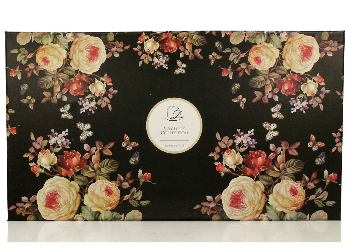 DUO FLORAL 6er-Set Tassen 220 ml WARDA mit Untertassen, New Bone China Porzellan – Bild 2