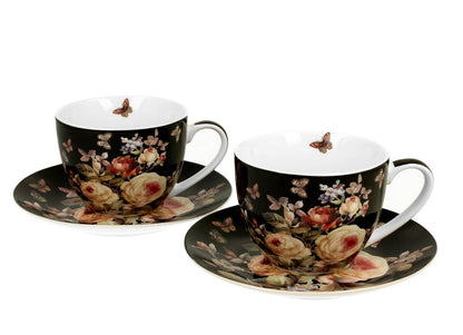DUO FLORAL 2er-Set Tassen 280 ml WARDA mit Untertassen, New Bone China Porzellan – Bild 2