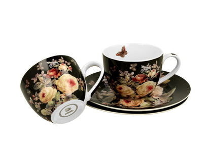 DUO FLORAL 2er-Set Espressotassen 90 ml WARDA mit Untertassen, New Bone China Porzellan – Bild 3